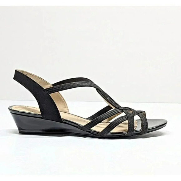 LifeStride Yaya Women's Strappy Wedge Sandals Black Size 10 W (MSRP $70) - Picture 2 of 8